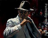 Fabian Perez Man at the Red Bar painting
